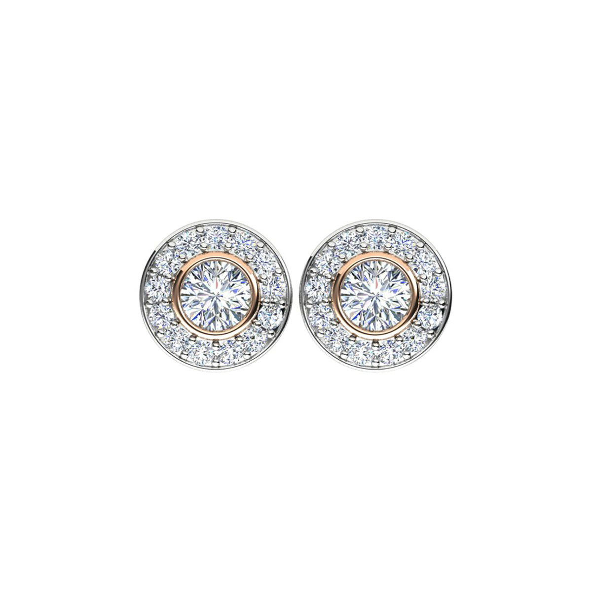 18ct White Gold Diamond Stud Earrings