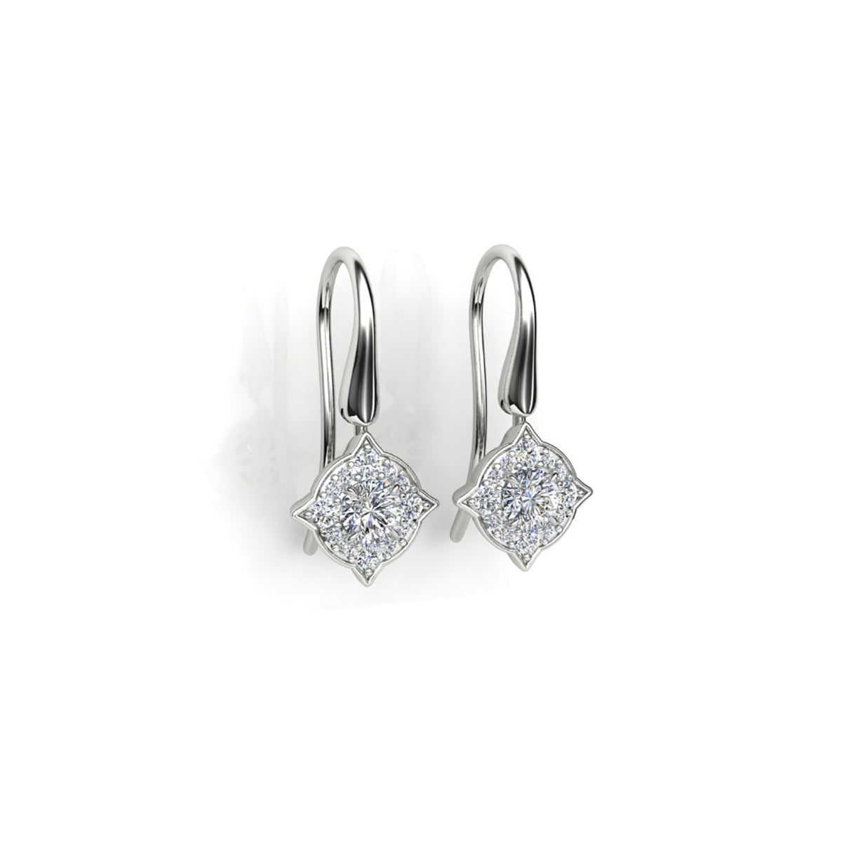 18ct White Gold Diamond Drop Earrings
