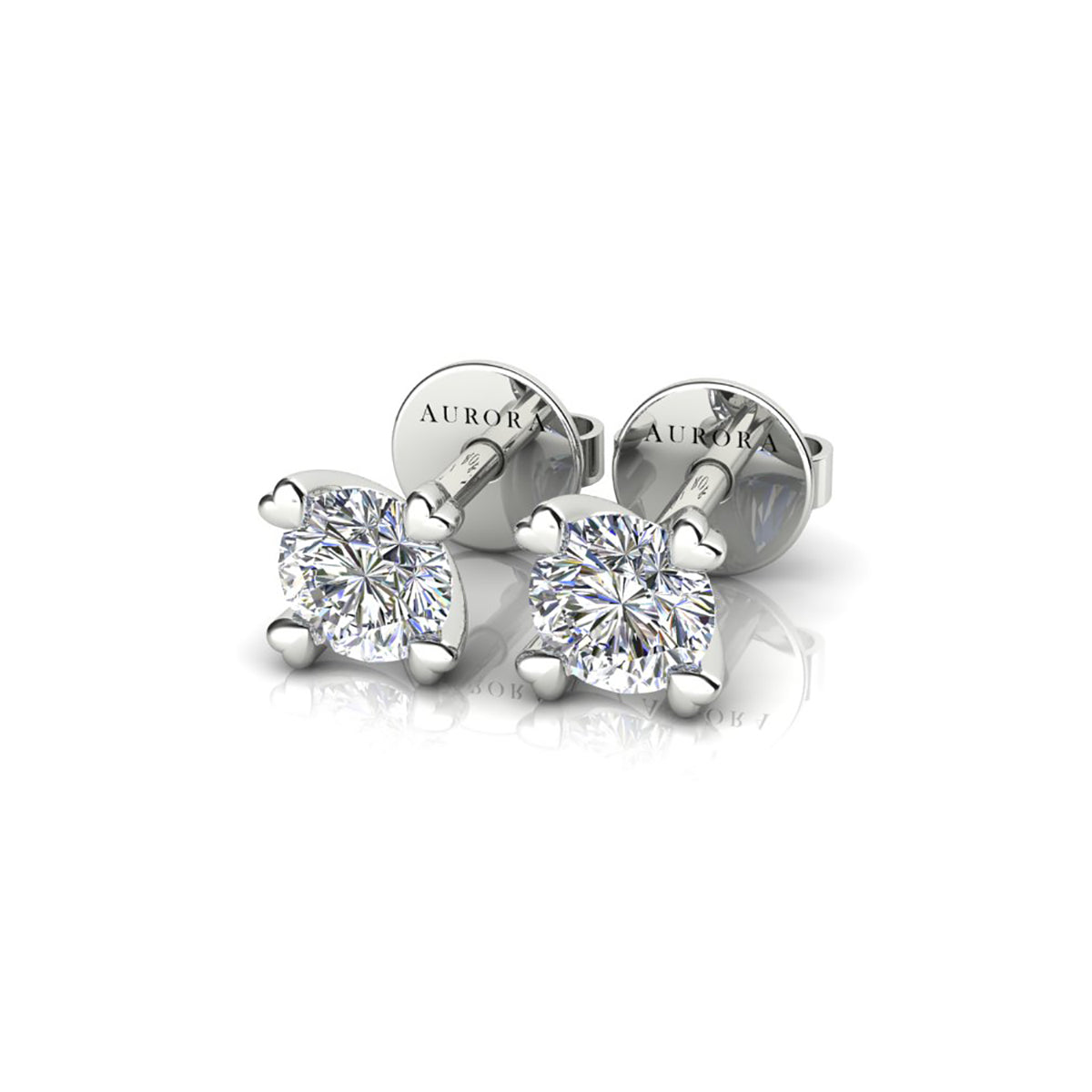 18ct White Gold Diamond Stud Earrings