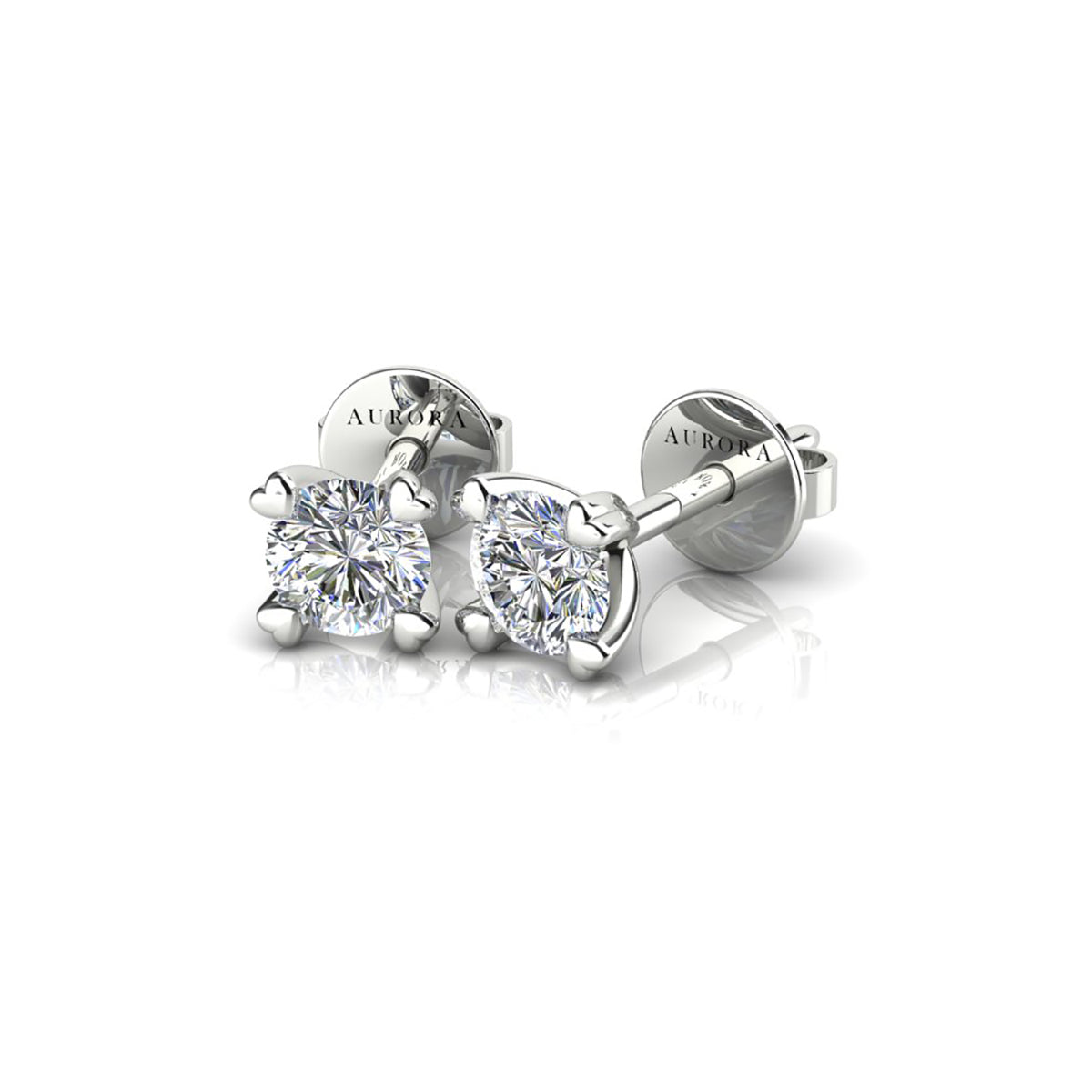 18ct White Gold Diamond Stud Earrings