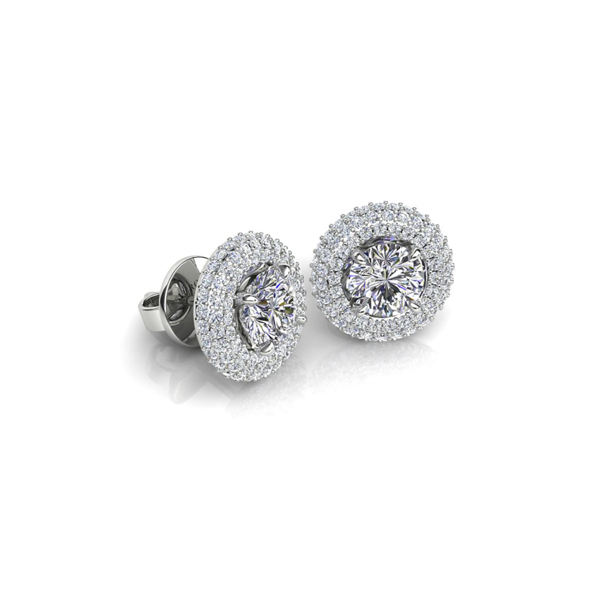 18ct White Gold Diamond Stud Earrings