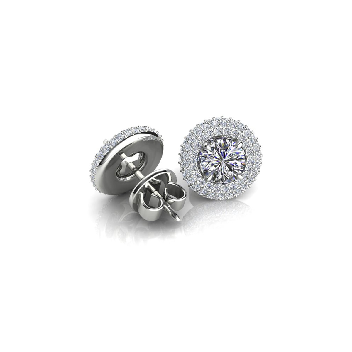 18ct White Gold Diamond Stud Earrings