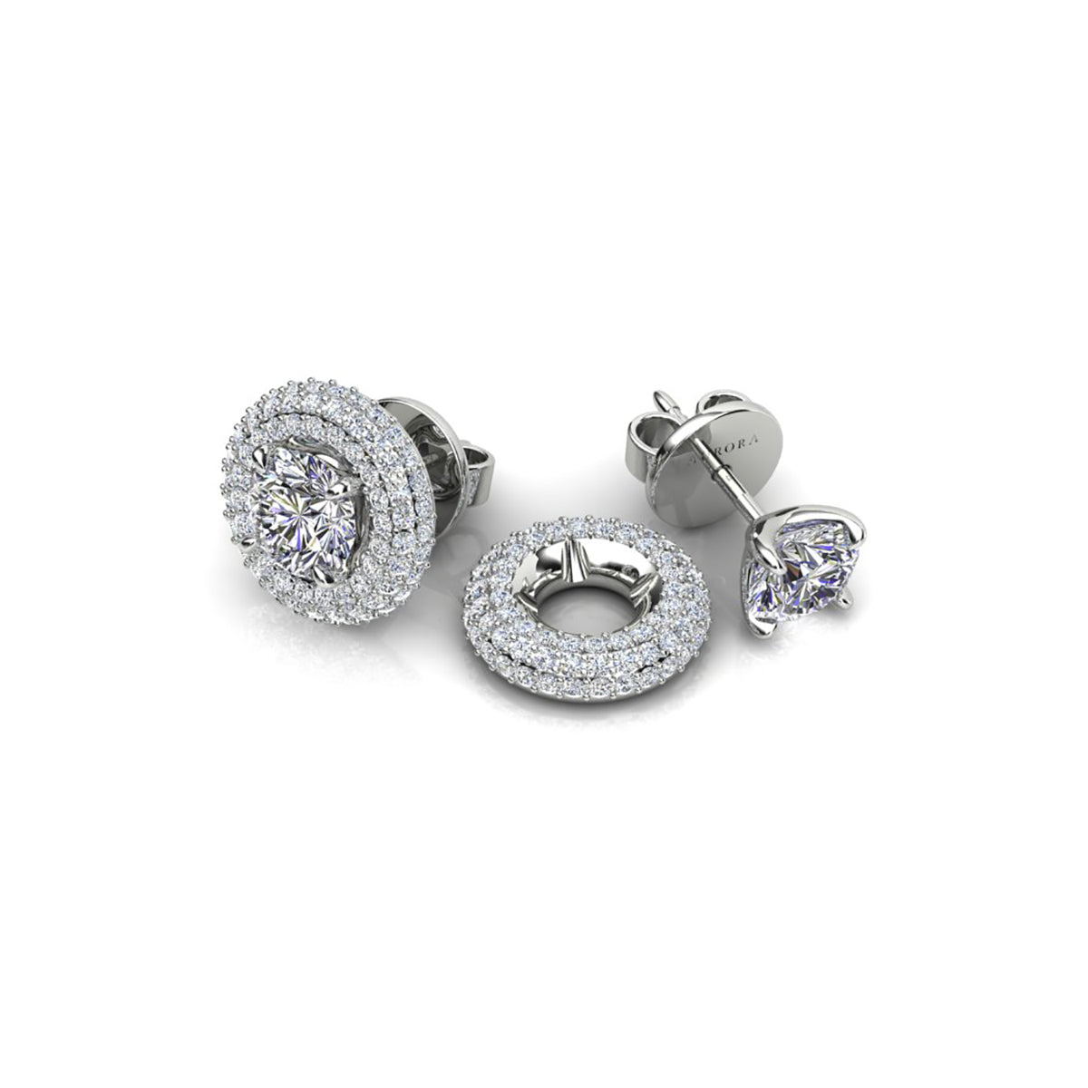 18ct White Gold Diamond Stud Earrings