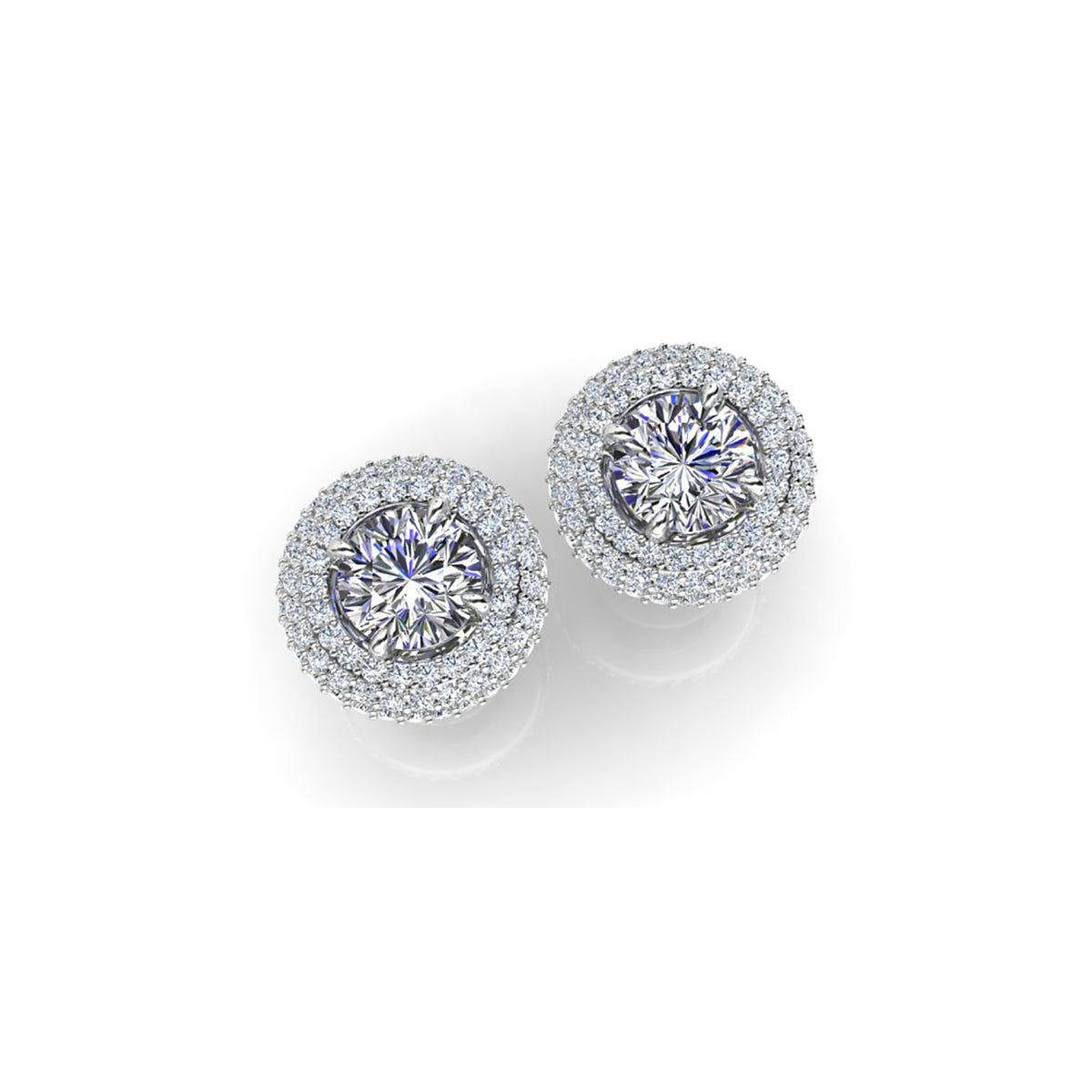 18ct White Gold Diamond Stud Earrings