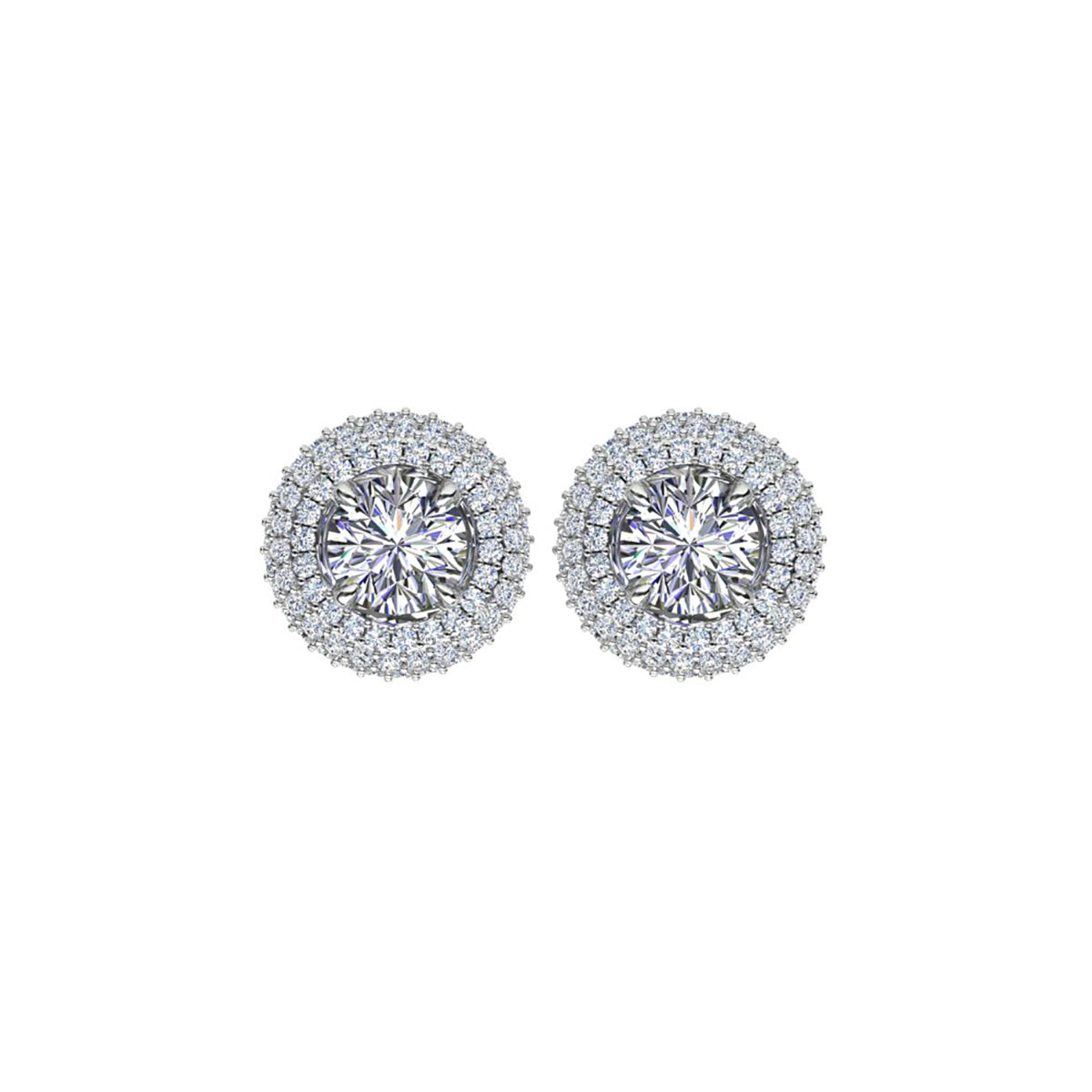 18ct White Gold Diamond Stud Earrings