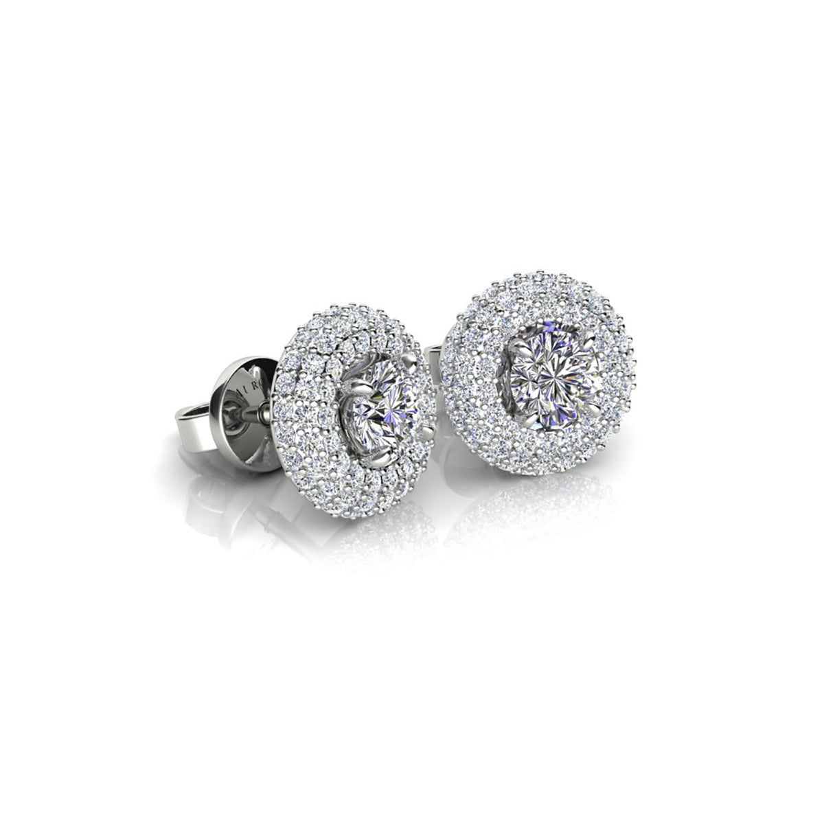 18ct White Gold Diamond Stud Earrings