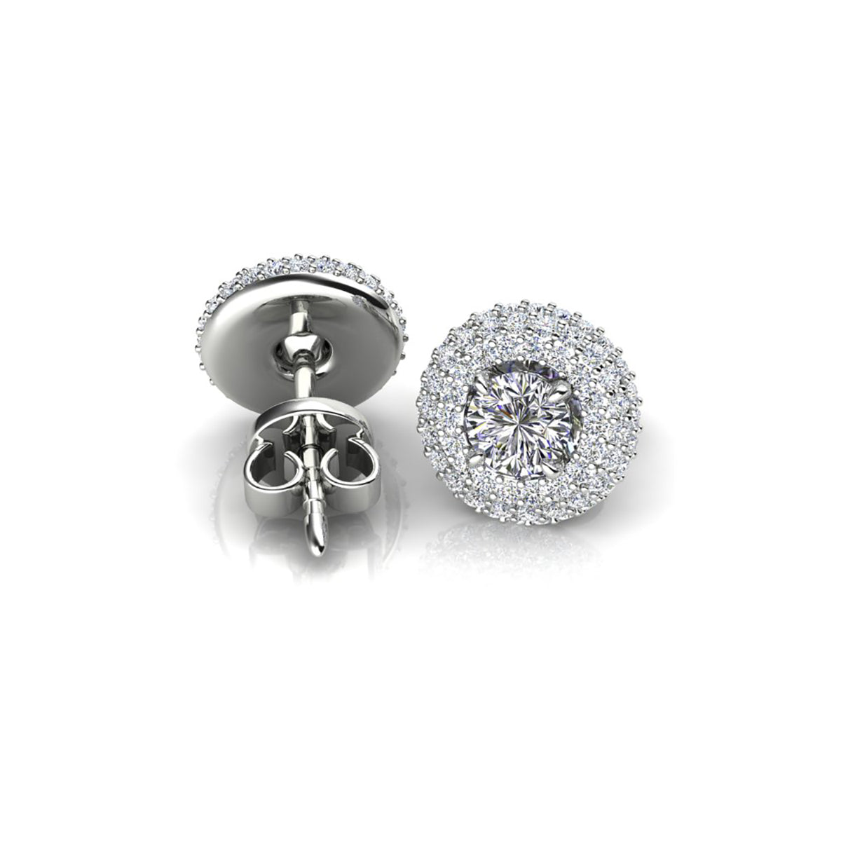 18ct White Gold Diamond Stud Earrings