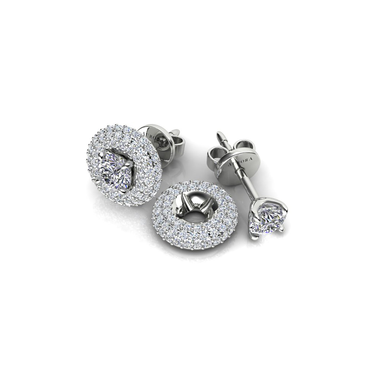 18ct White Gold Diamond Stud Earrings
