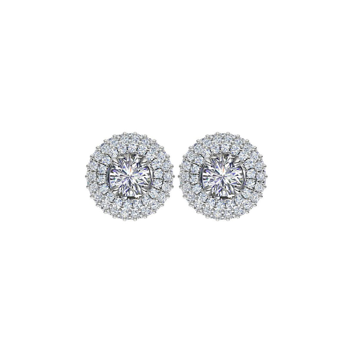 18ct White Gold Diamond Stud Earrings