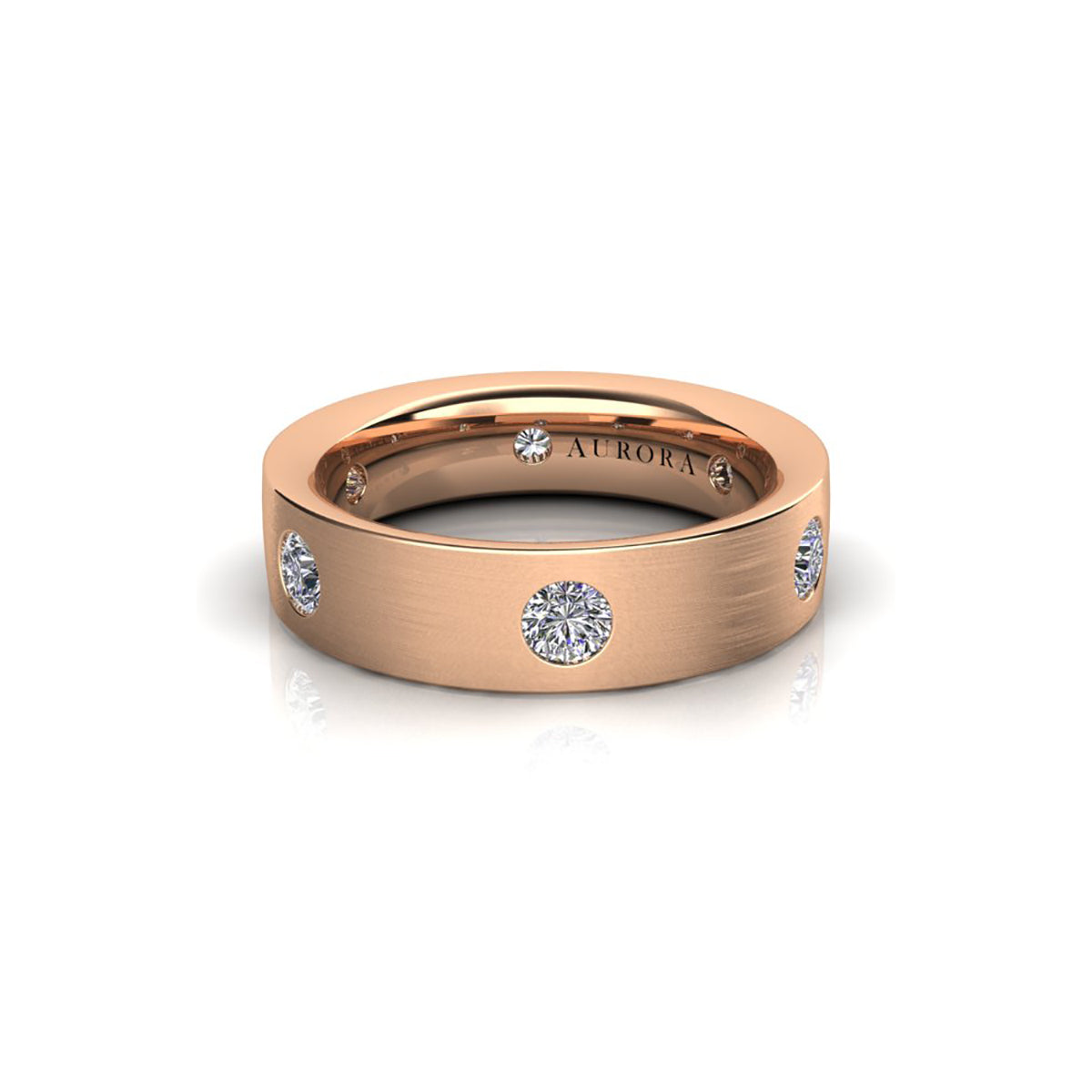 18ct Rose Gold Diamond Wedding Band