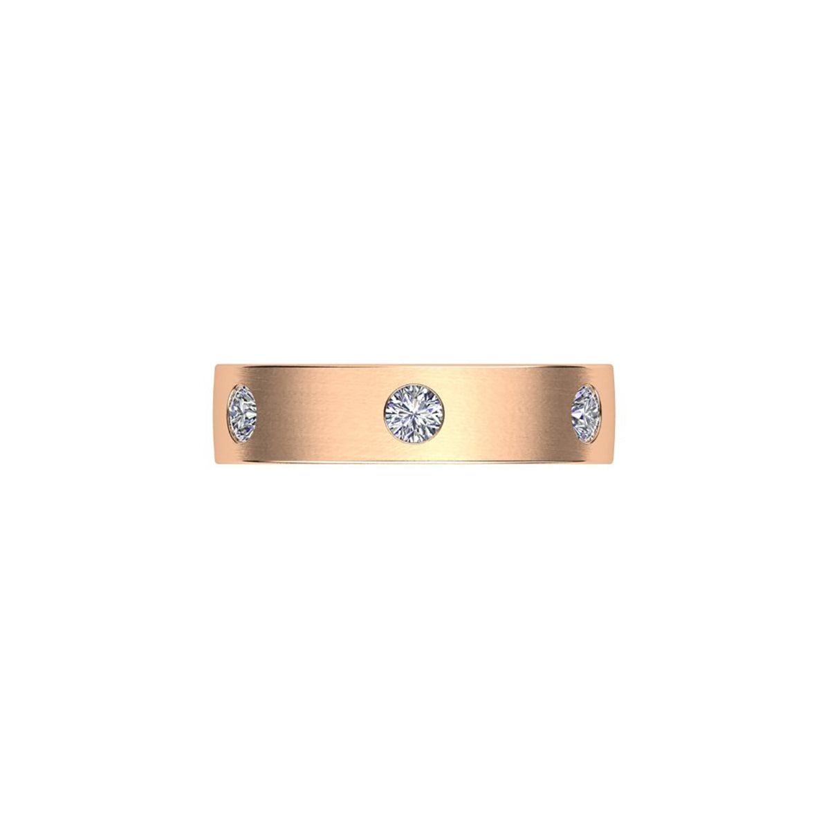 18ct Rose Gold Diamond Wedding Band