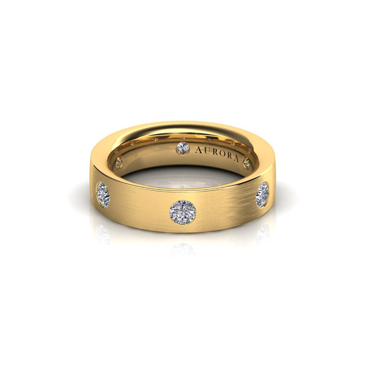 18ct Yellow Gold Diamond Wedding Band