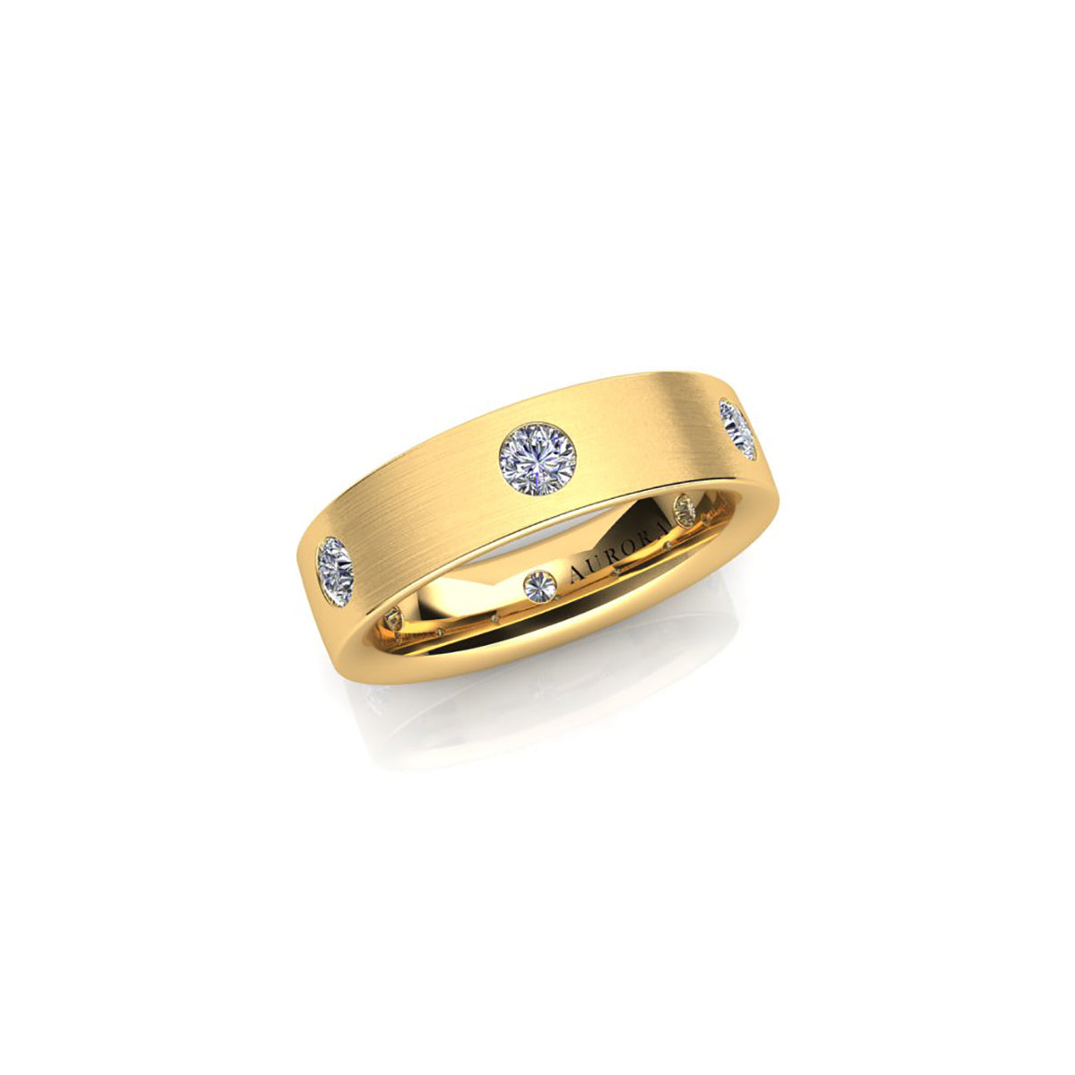 18ct Yellow Gold Diamond Wedding Band