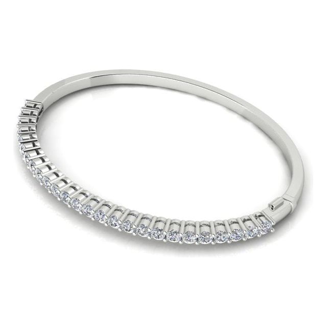 18ct White Gold 2.13ct Claw Set Diamond Bangle