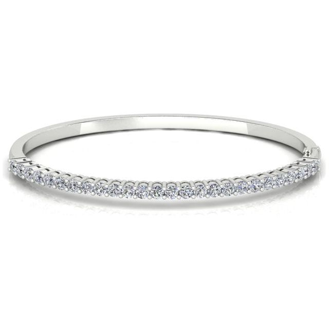 18ct White Gold 2.13ct Claw Set Diamond Bangle