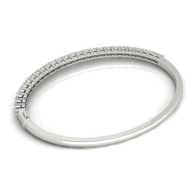 18ct White Gold 2.13ct Claw Set Diamond Bangle