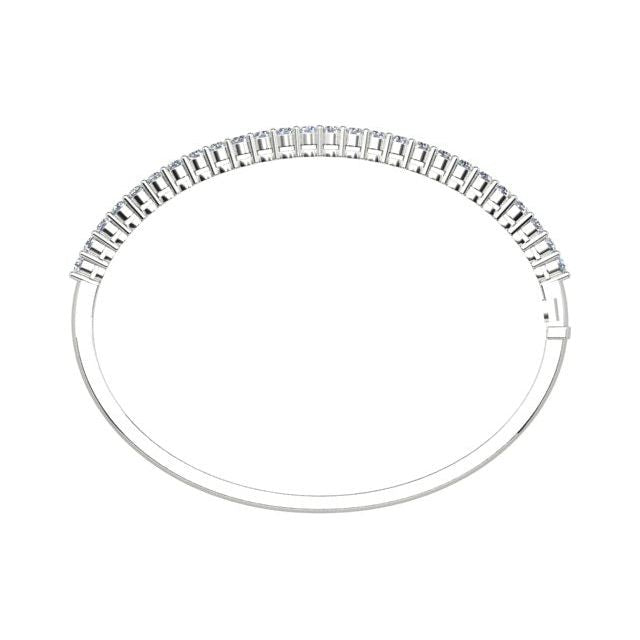 18ct White Gold 2.13ct Claw Set Diamond Bangle