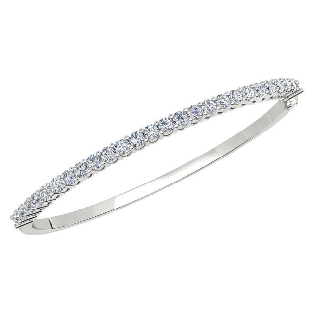 18ct White Gold 2.13ct Claw Set Diamond Bangle