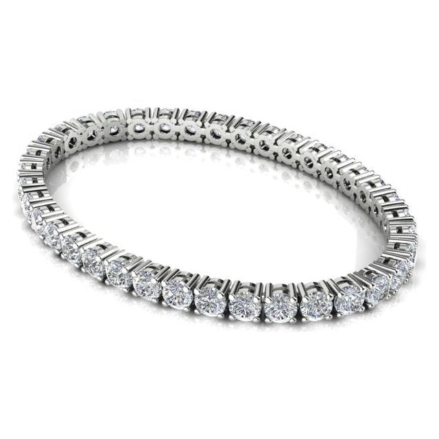18ct White Gold 5.83ct 4-Claw Diamond Tennis Bracelet