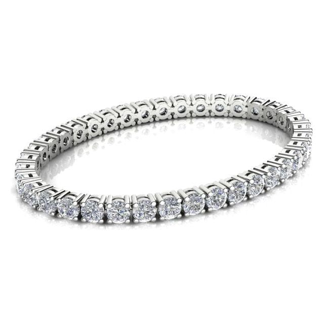 18ct White Gold 5.83ct 4-Claw Diamond Tennis Bracelet