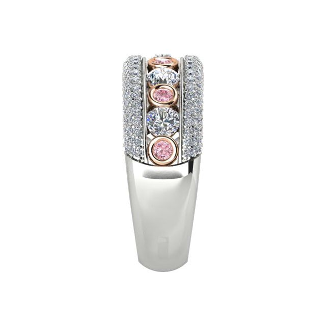 18ct White & Rose Gold Pavé & Channel Argyle Origin Pink Diamond Ring