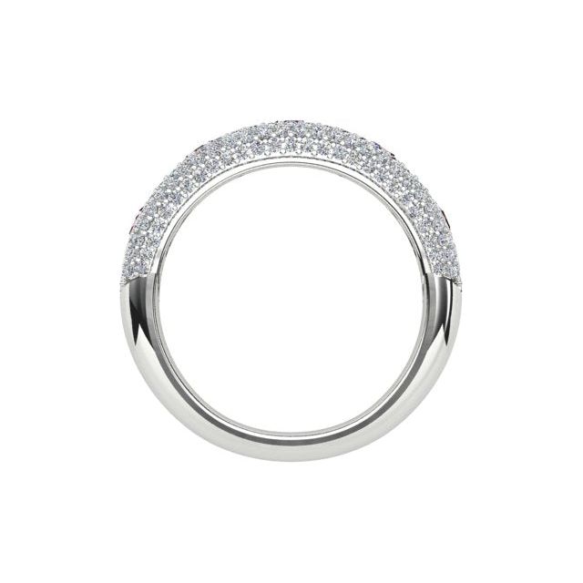 18ct White Gold Pavé & Channel Ruby & Diamond Ring