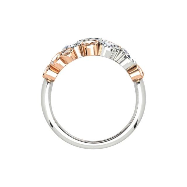 18ct White & Rose Gold Cognac & White Diamond Dress Ring