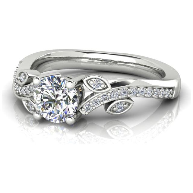 18ct White Gold 0.50ct 4-Claw Diamond Engagement Ring