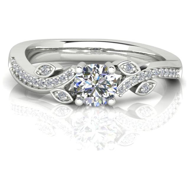18ct White Gold 0.50ct 4-Claw Diamond Engagement Ring
