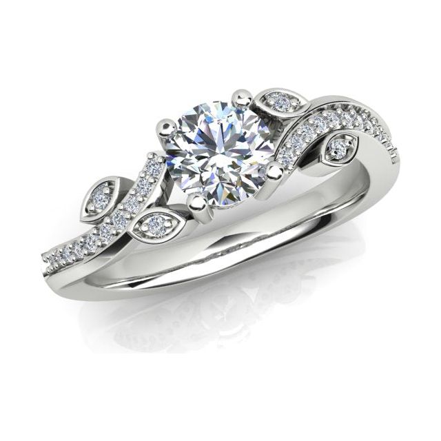 18ct White Gold 0.50ct 4-Claw Diamond Engagement Ring