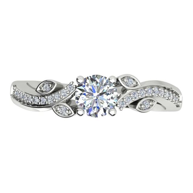 18ct White Gold 0.50ct 4-Claw Diamond Engagement Ring