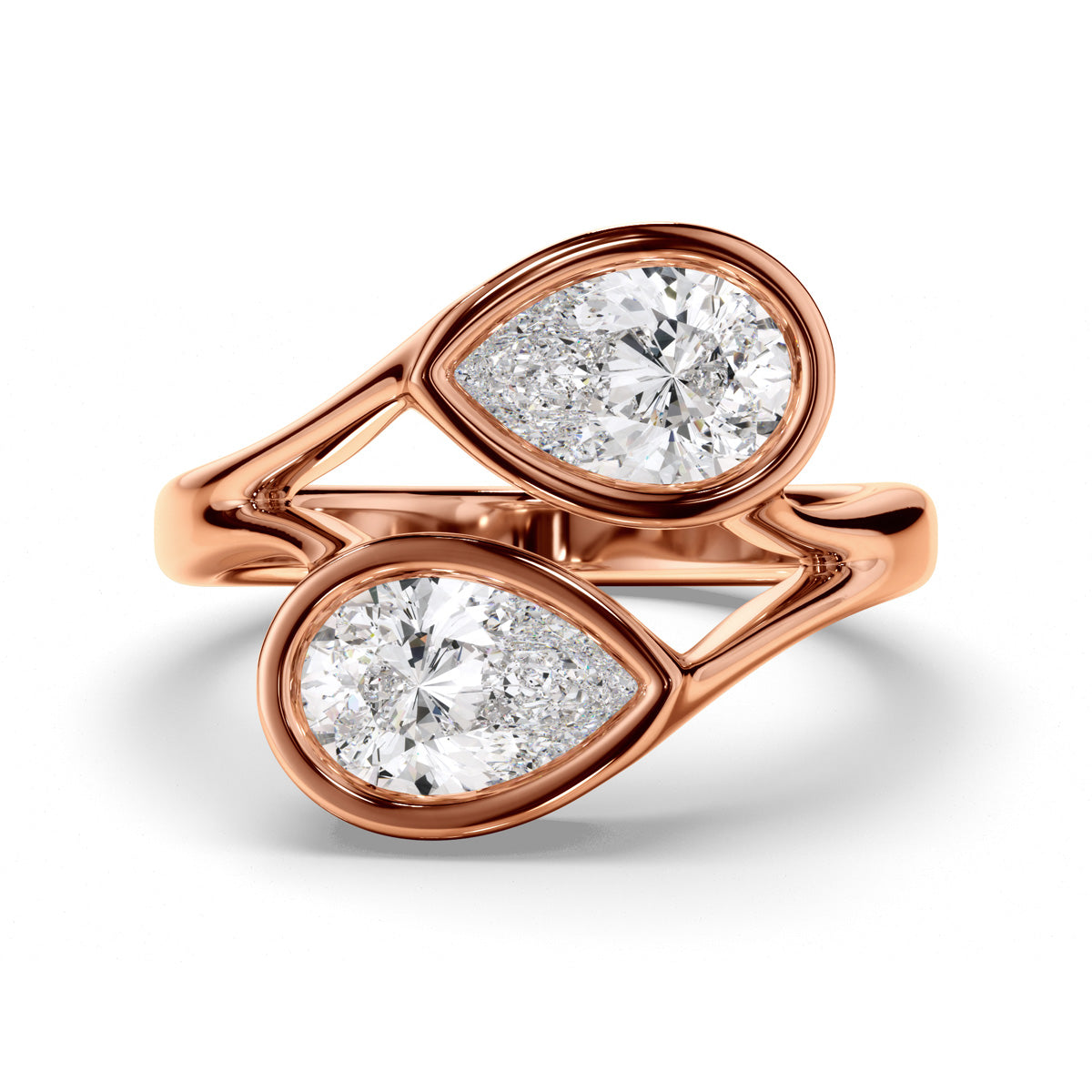Pear Cut Toi et Moi Diamond Engagement Ring