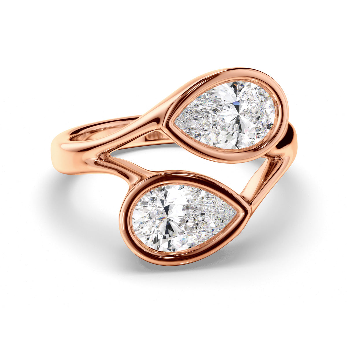 Pear Cut Toi et Moi Diamond Engagement Ring