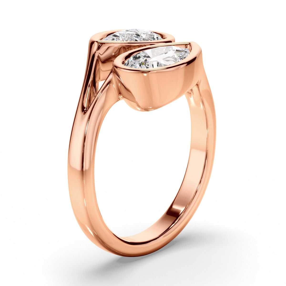 Pear Cut Toi et Moi Diamond Engagement Ring