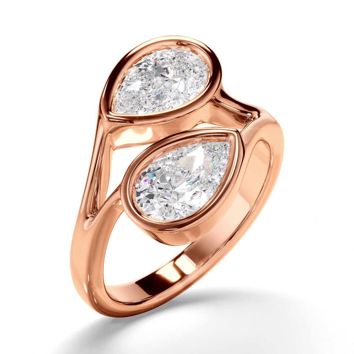 Pear Cut Toi et Moi Diamond Engagement Ring