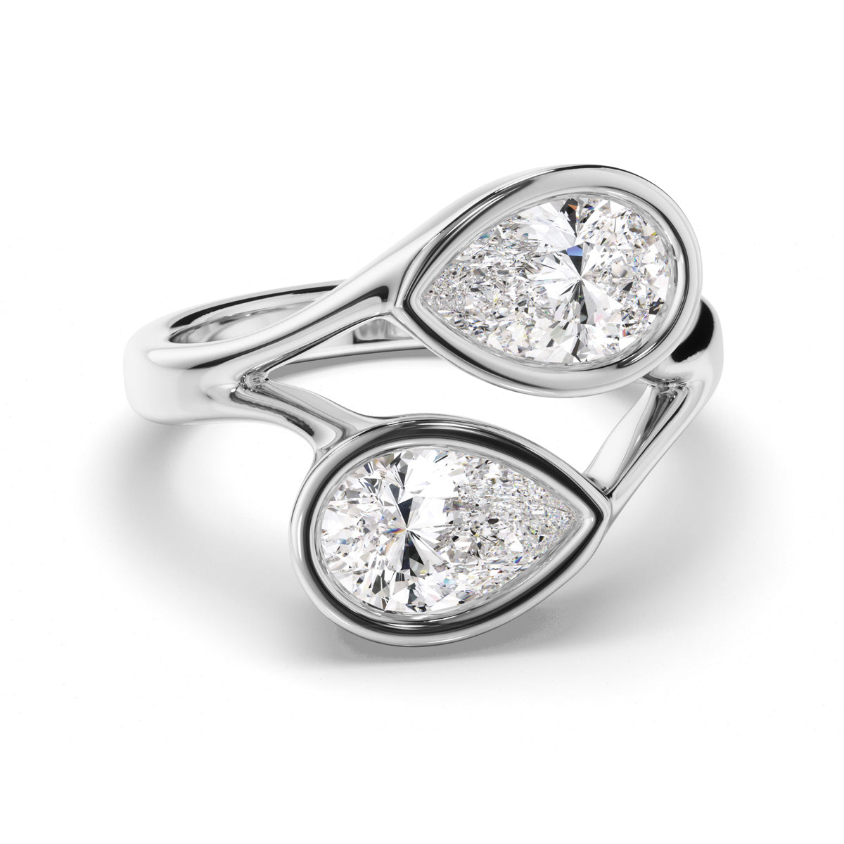 Pear Cut Toi et Moi Diamond Engagement Ring
