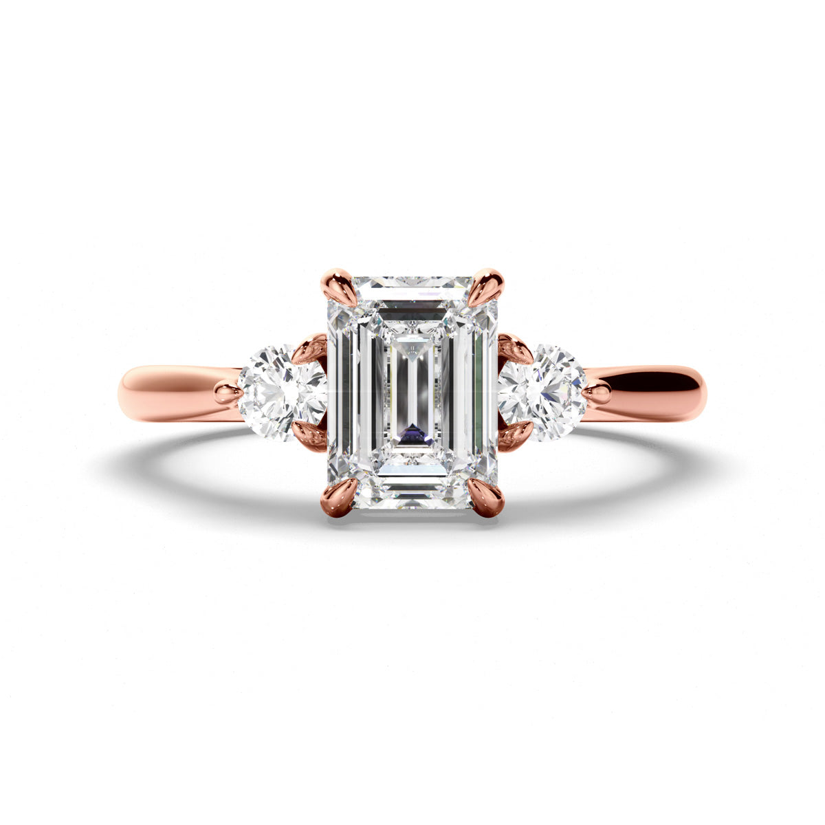 Oval Cut Diamond Trilogy Engagement Ring with Pear Sides
