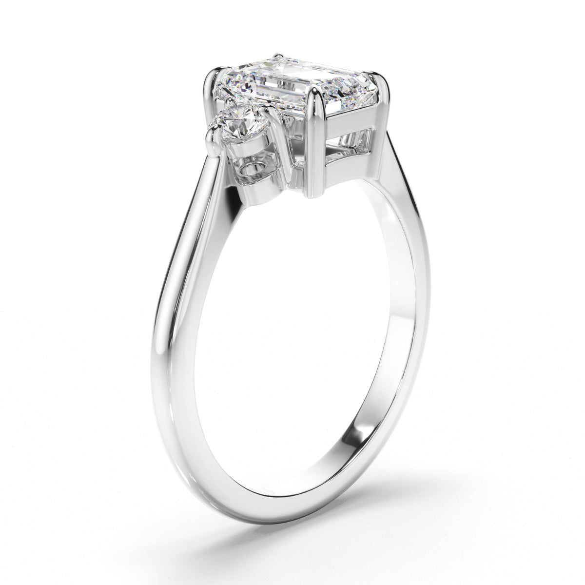 Oval Cut Diamond Trilogy Engagement Ring with Pear Sides
