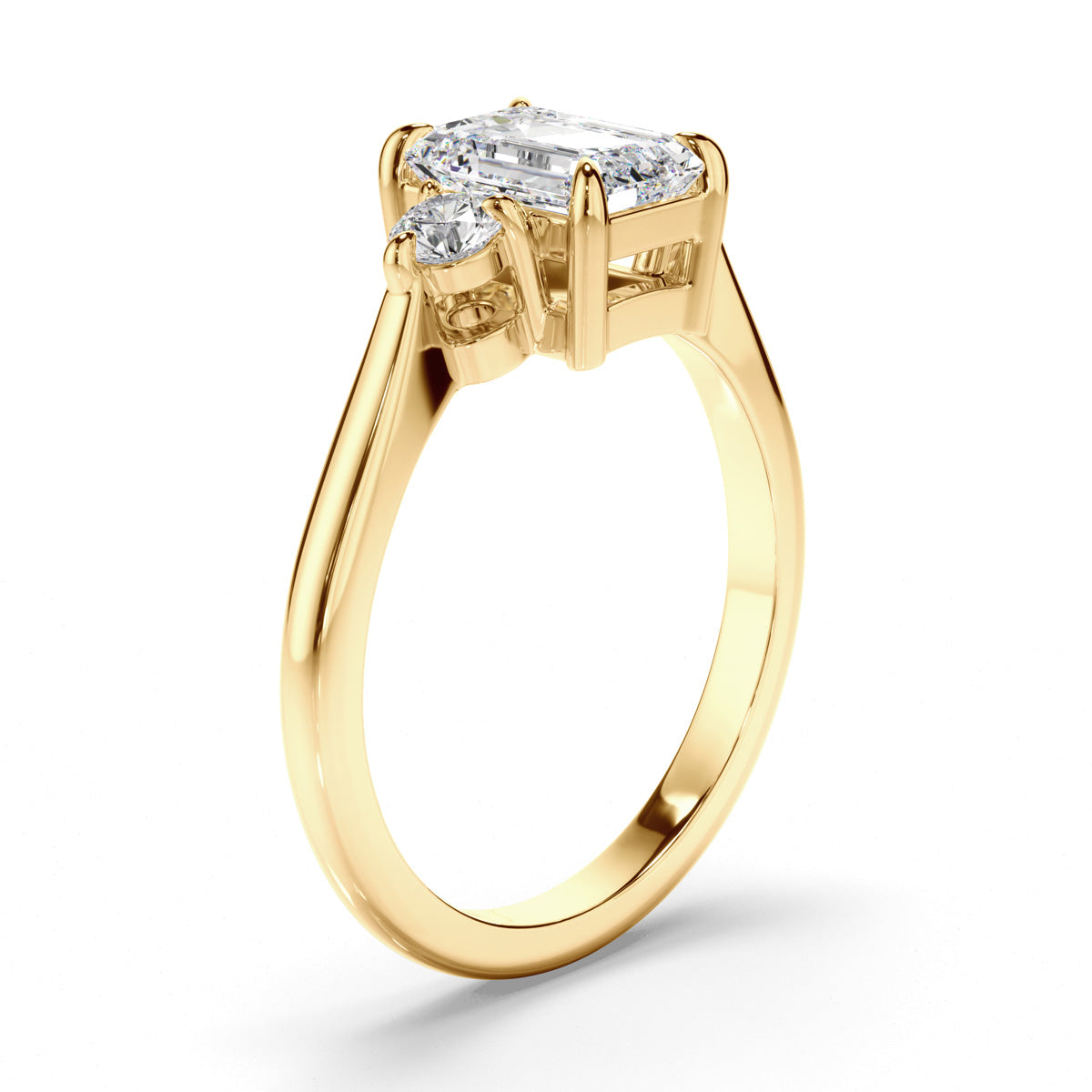 Oval Cut Diamond Trilogy Engagement Ring with Pear Sides