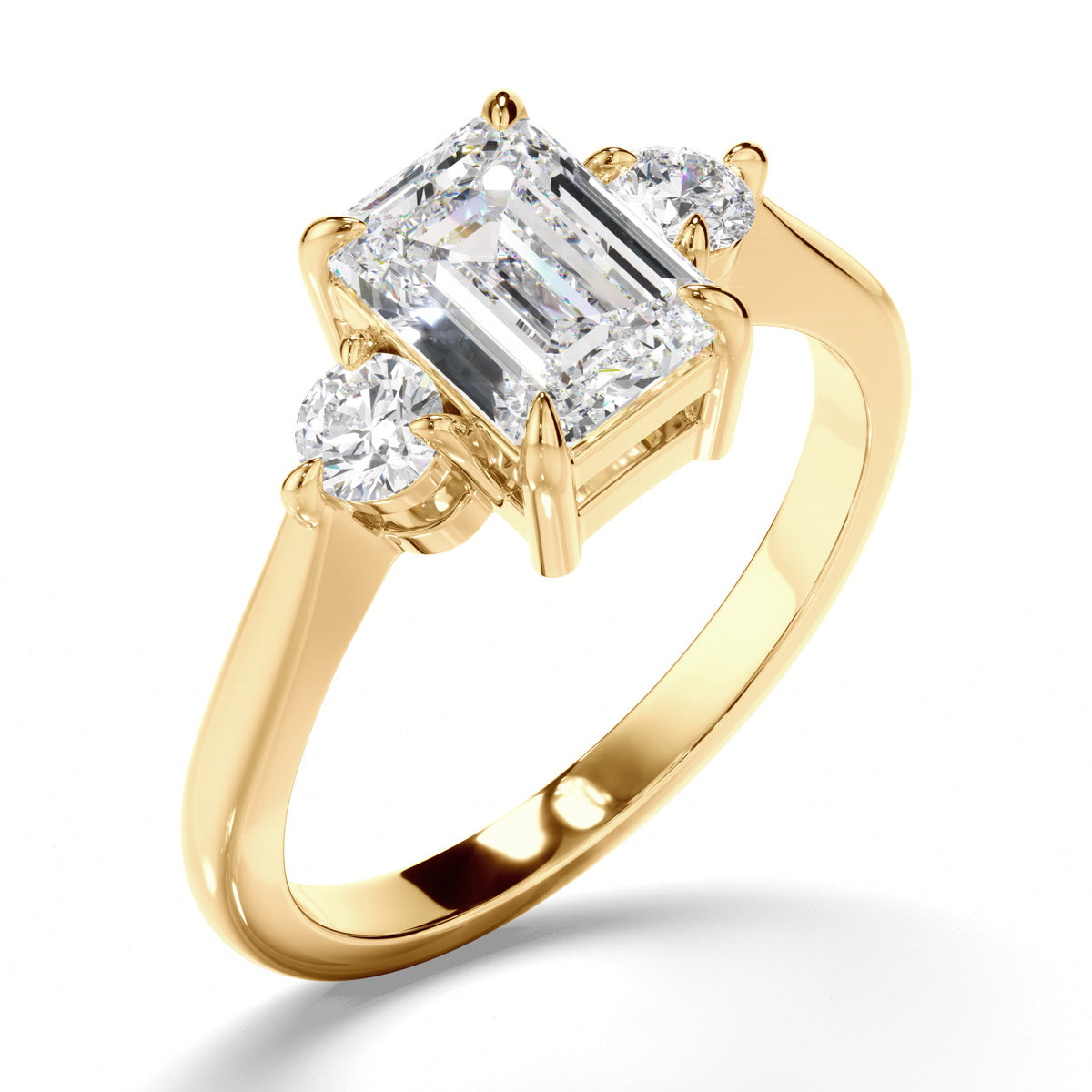 Oval Cut Diamond Trilogy Engagement Ring with Pear Sides