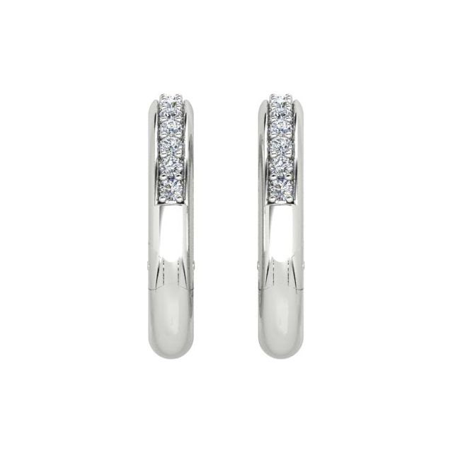 18ct White Gold Diamond Set Huggie Earrings
