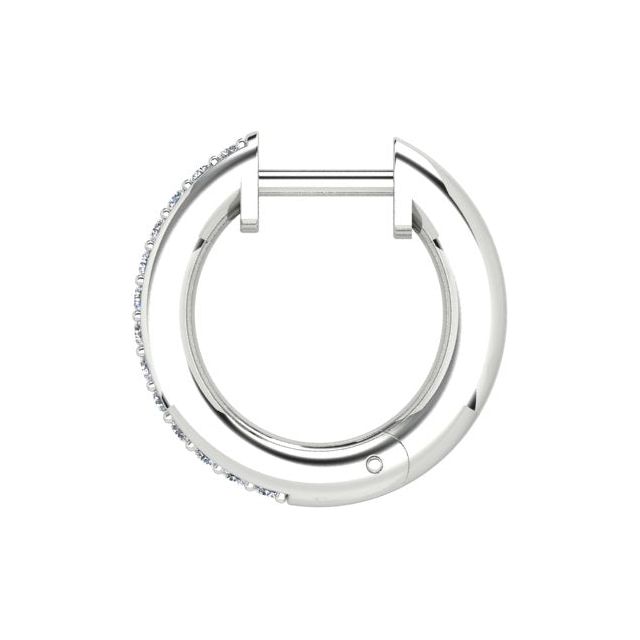 18ct White Gold Diamond Set Huggie Earrings