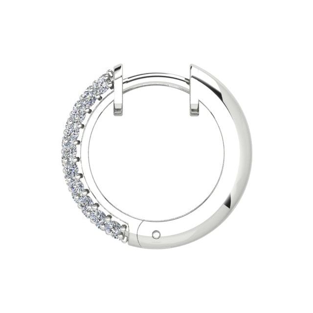 18ct White Gold Pavé Set Diamond Round Huggie Earrings