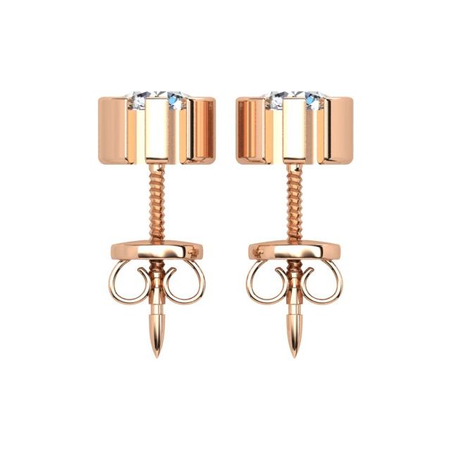 18ct Rose Gold 1.20ct Diamond Screw-Back Stud Earrings