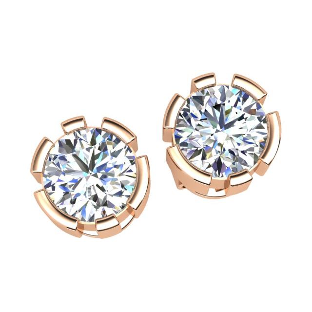 18ct Rose Gold 1.20ct Diamond Screw-Back Stud Earrings