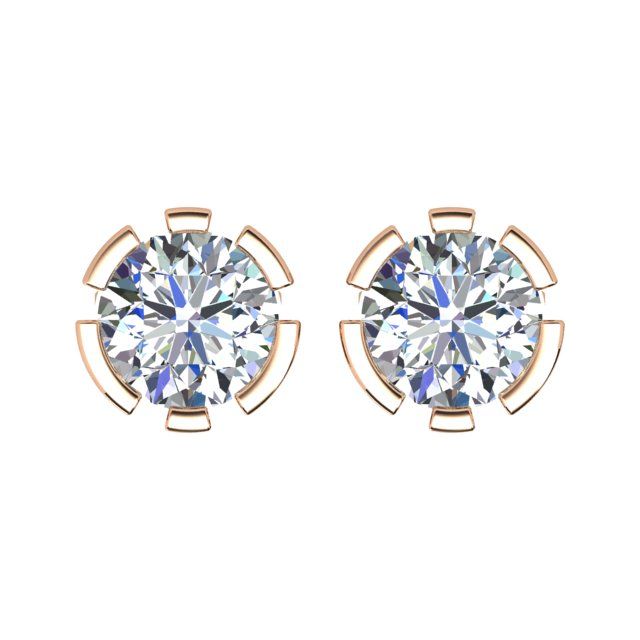 18ct Rose Gold 1.20ct Diamond Screw-Back Stud Earrings