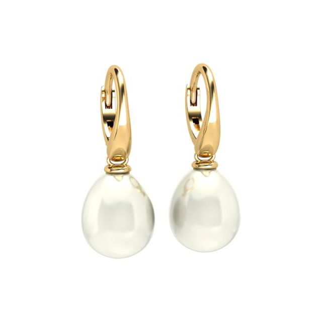 18ct Yellow Gold South Sea Pearl Drop Earrings