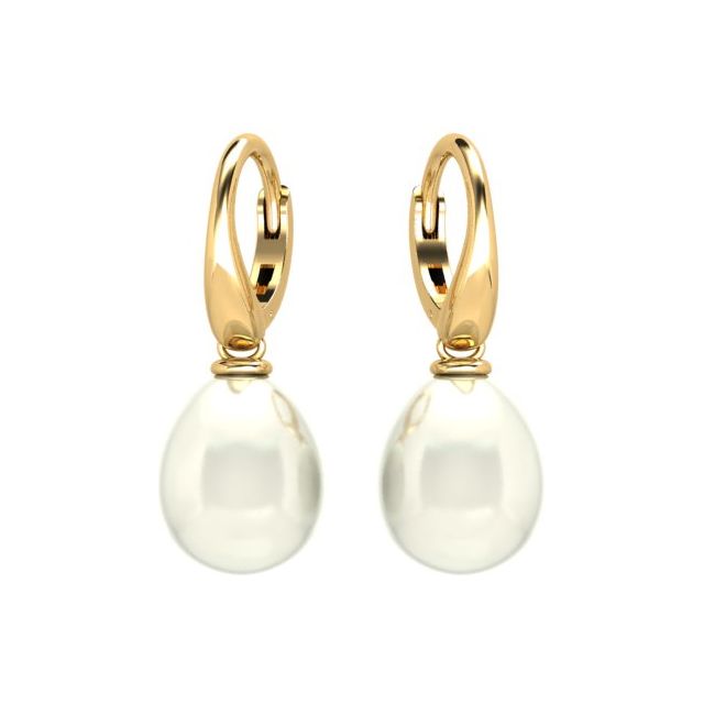 18ct Yellow Gold South Sea Pearl Drop Earrings