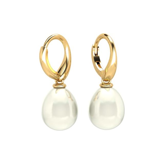 18ct Yellow Gold South Sea Pearl Drop Earrings