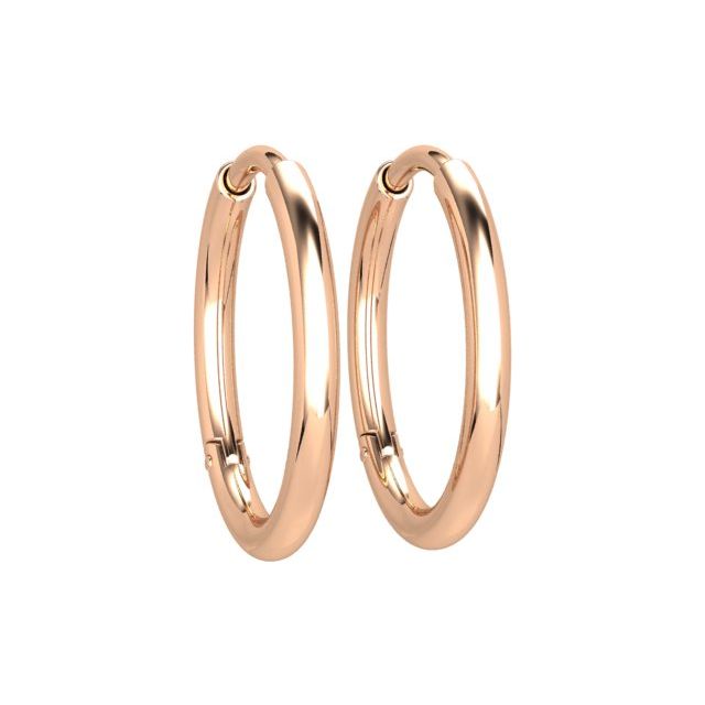 18ct Rose Gold Medium Oval Hoop Earrings